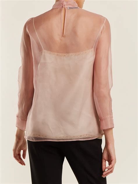 ebay pink prada blouse|Prada nylon high neck top.